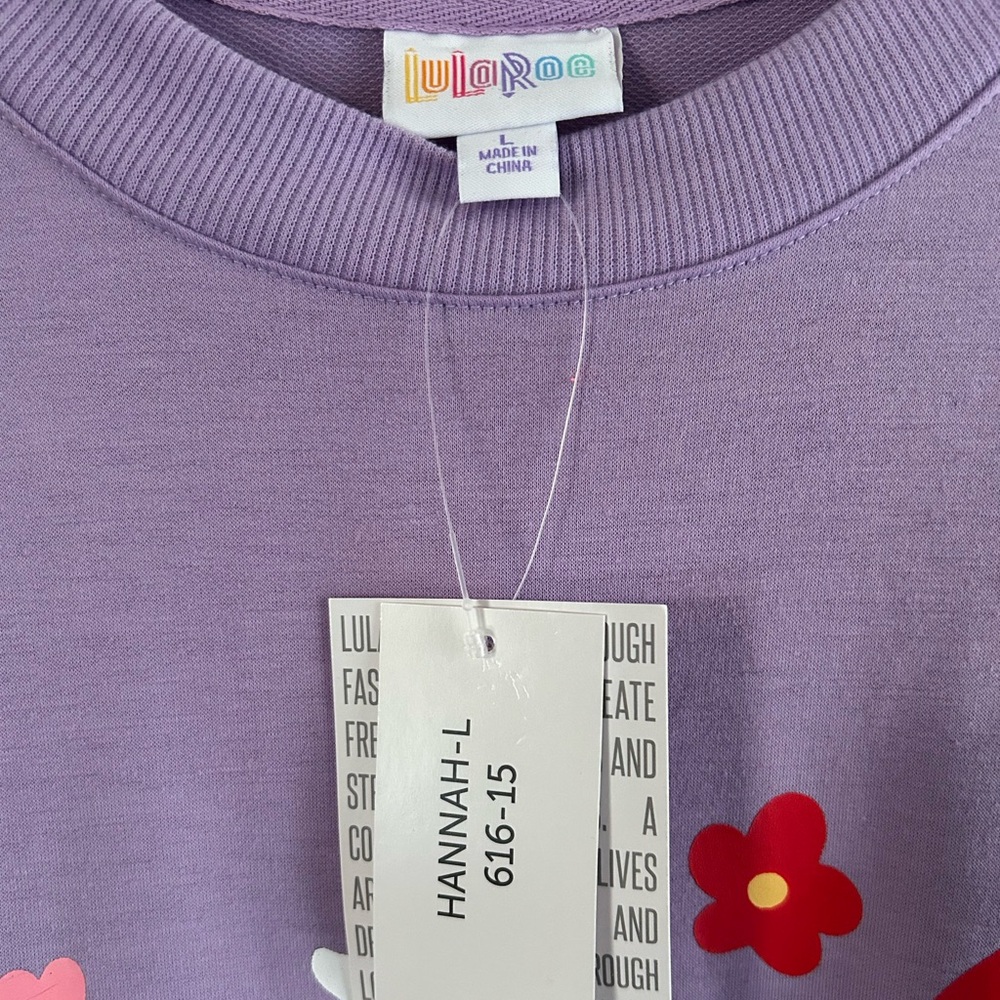 Lularoe Large Hannah- crew neck sweater - Picture 3 of 4